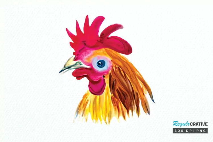 Watercolor Funny Chicken PNG Clipart