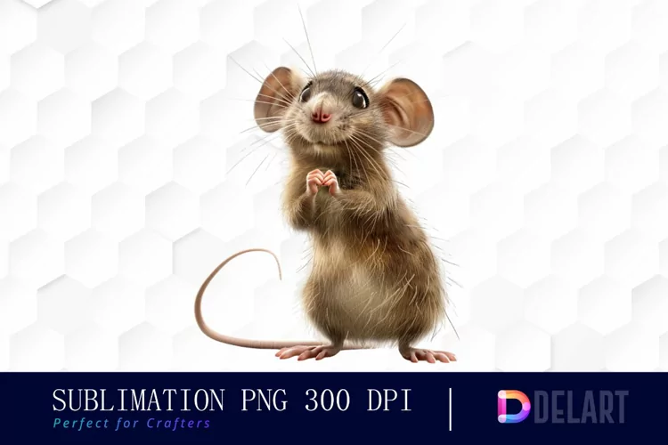Funny Cute Rat Watercolor Clipart