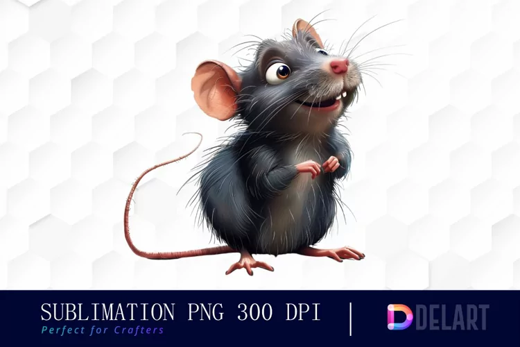 Funny Cute Rat Sublimation PNG Clipart