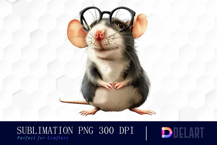Funny Cute Rat Illustration Clipart