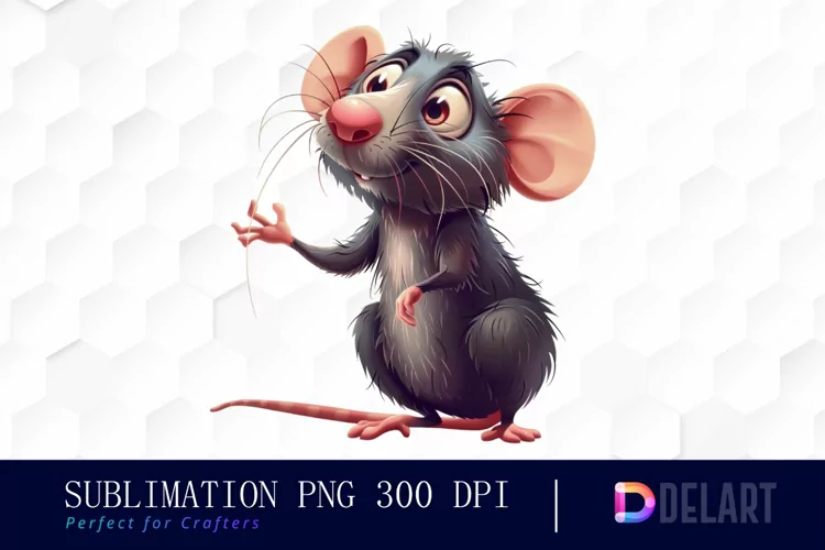 Funny Cute Rat Illustration Clipart