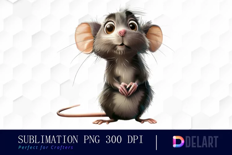 Funny Cute Rat Design Clipart