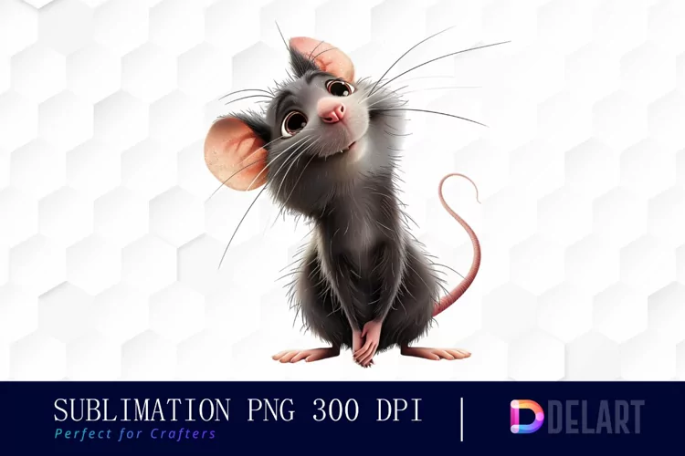 Funny Cute Rat Design Clipart