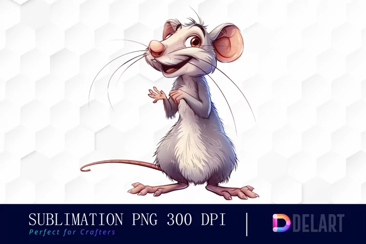 Funny Cute Rat Design Clipart