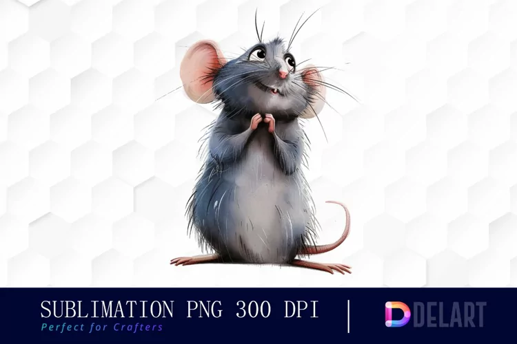 Funny Cute Rat Sublimation PNG Clipart
