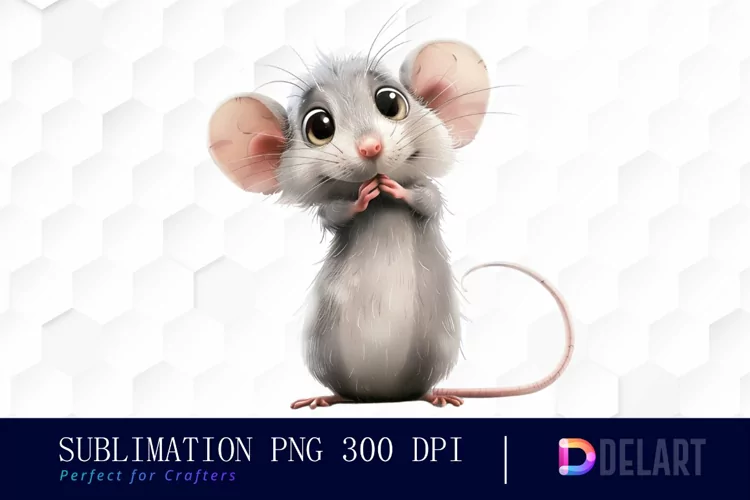 Funny Cute Rat Design Clipart