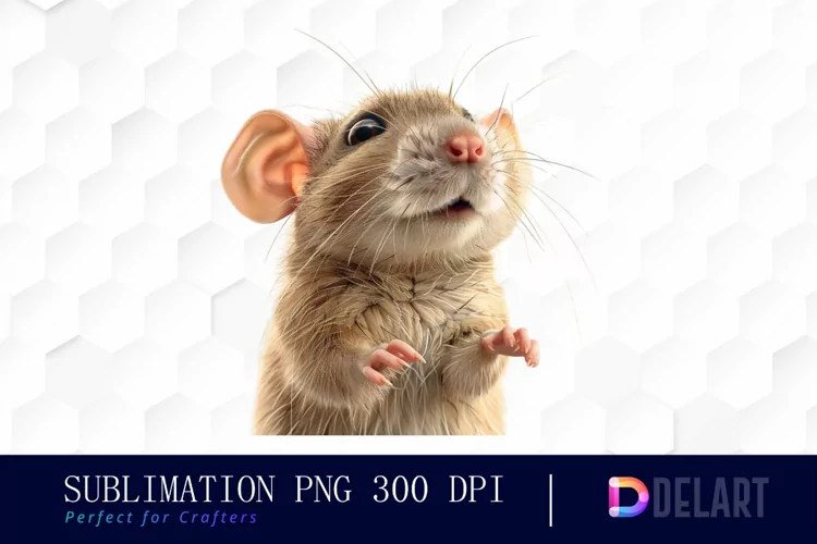 Funny Cute Rat Sublimation PNG Clipart