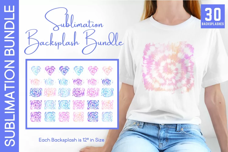 30 Watercolor Galaxy Tie Dye Backsplash Bundle