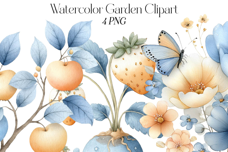 Watercolor Garden Clipart