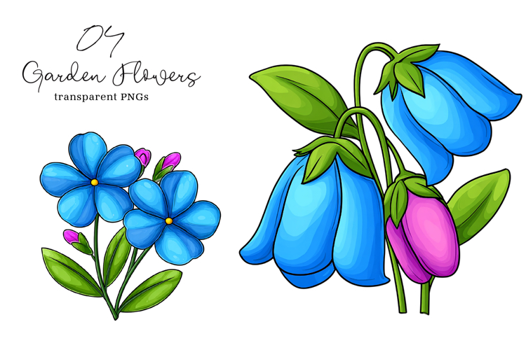 Watercolor Garden Flowers Clipart, Garden Flowers PNG