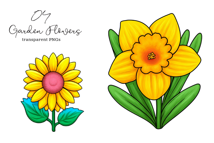Watercolor Garden Flowers Clipart, Garden Flowers PNG
