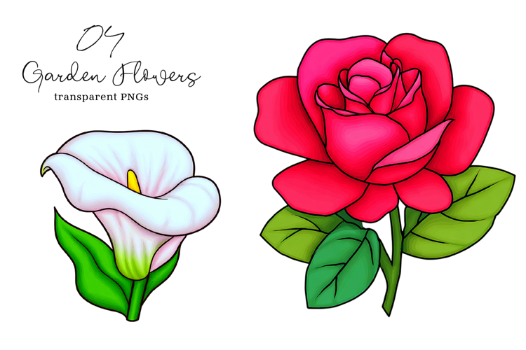 Watercolor Garden Flowers Clipart, Garden Flowers PNG