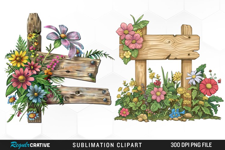 Watercolor Garden Signs Exquisite Clipart