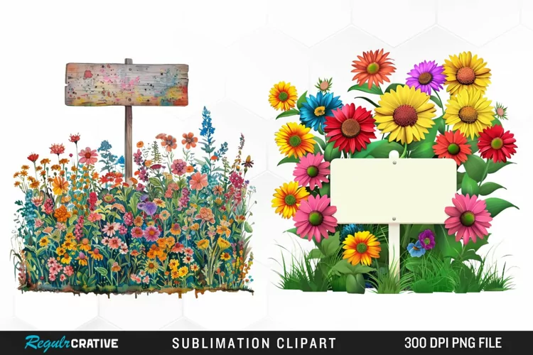 Watercolor Garden Signs Exquisite Clipart