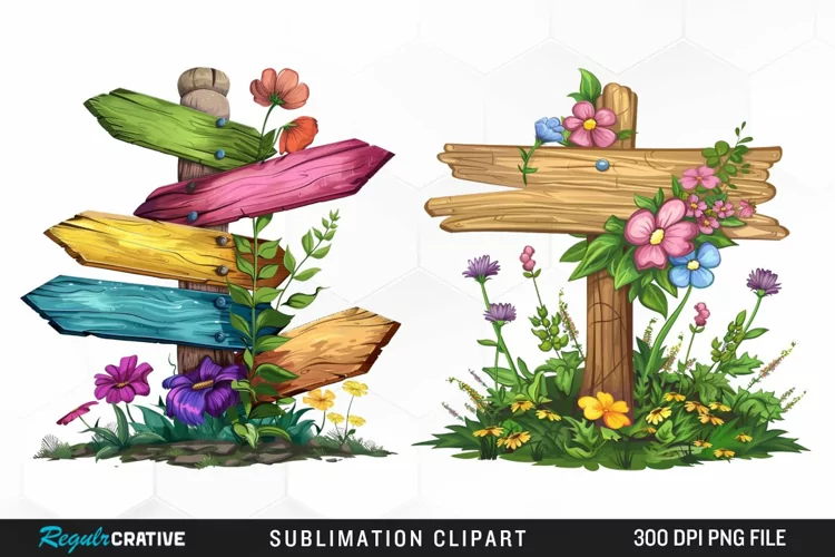 Watercolor Garden Signs Exquisite Clipart