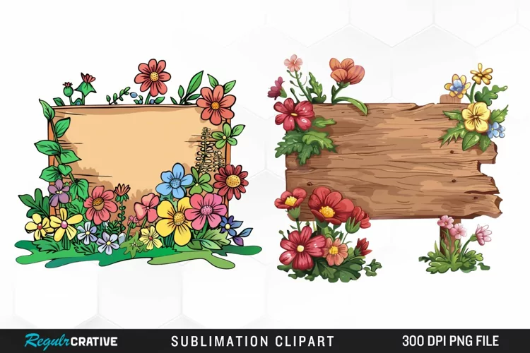 Watercolor Garden Signs Exquisite Clipart