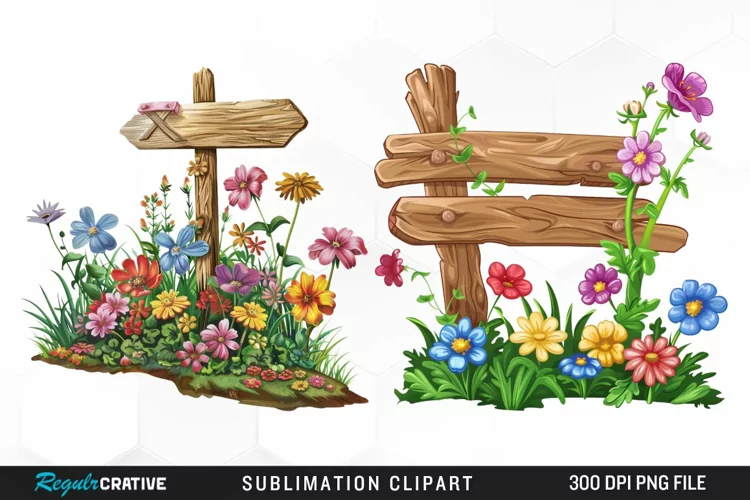 Watercolor Garden Signs Exquisite Clipart