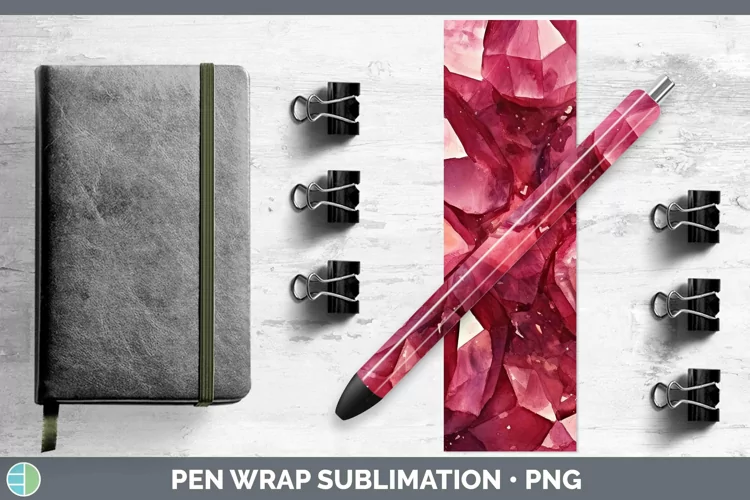 Watercolor Garnet Pen Wrap Sublimation Epoxy Pen Designs
