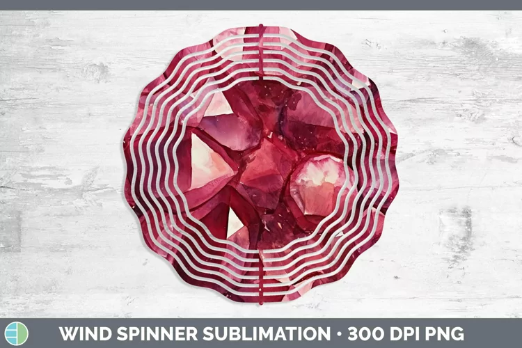 Watercolor Garnet Wind Spinner Sublimation Spinner Designs