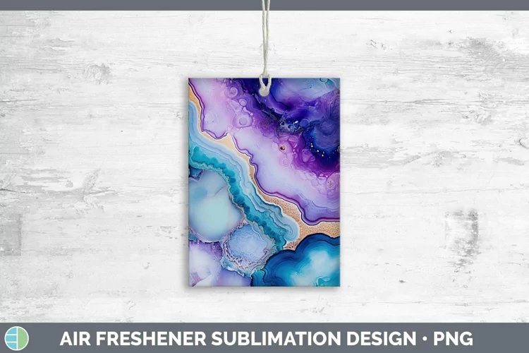 Watercolor Geode Air Freshener Sublimation Car Freshener Des