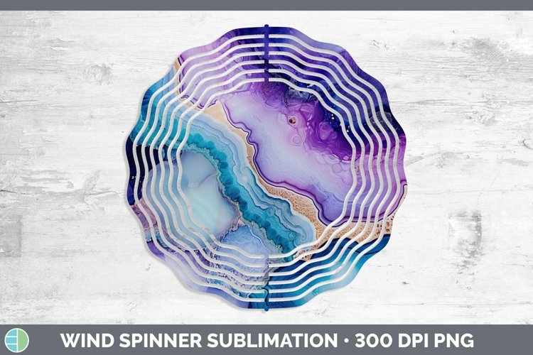 Watercolor Geode Wind Spinner Sublimation Spinner Designs