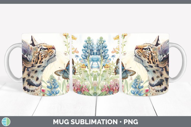 Watercolor Geoffroys Cat Mug Wrap Sublimation Coffee Cup Des