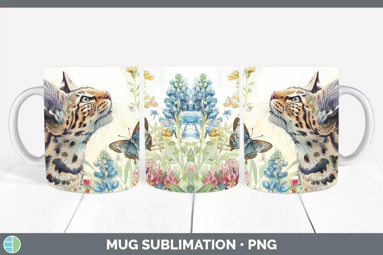 Watercolor Geoffroys Cat Mug Wrap Sublimation Coffee Cup Des