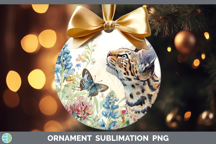 Watercolor Geoffroys Cat Ornament Sublimation Bauble Designs
