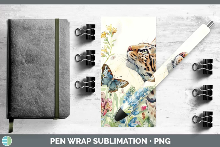 Watercolor Geoffroys Cat Pen Wrap Sublimation Epoxy Pen Desi