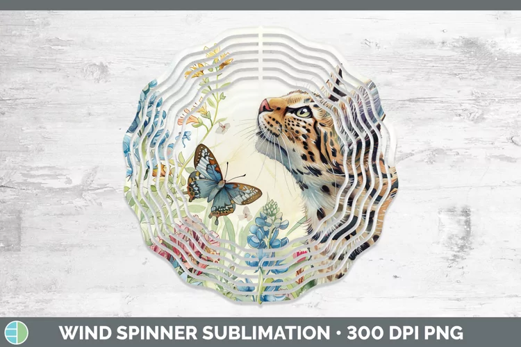 Watercolor Geoffroys Cat Wind Spinner Sublimation Spinner De