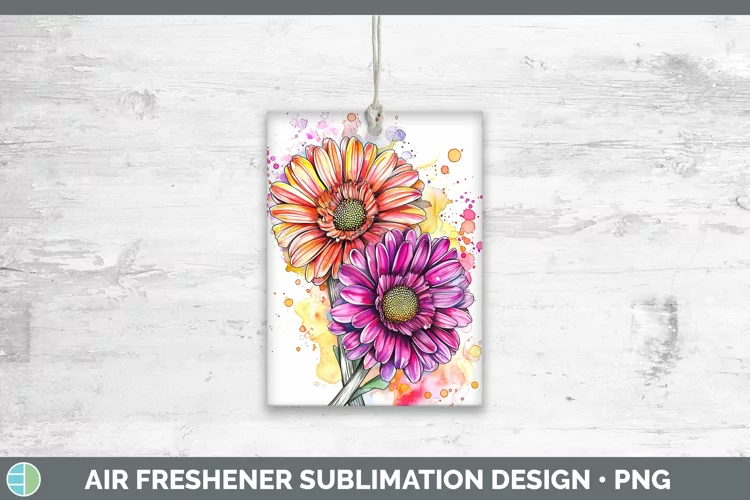 Watercolor Gerbera Daisy Air Freshener Sublimation Car Fresh