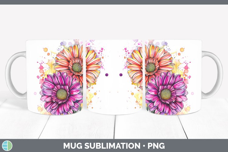 GorgeousWatercolor Mug Wrap design.
