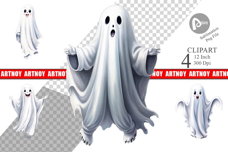 Clipart Watercolor Ghost
