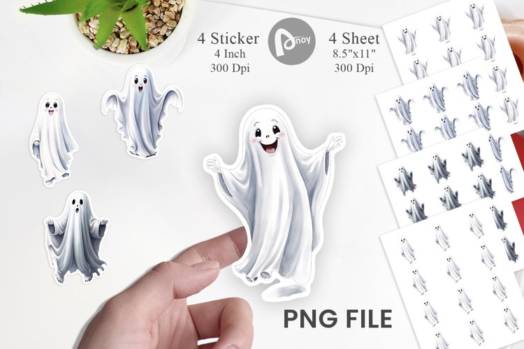 Sticker Watercolor Ghost