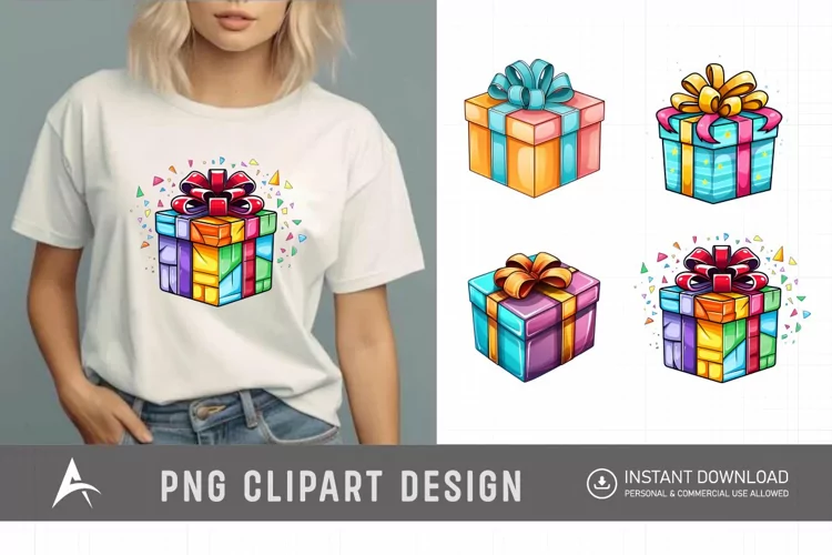 Watercolor Gift Boxes Clipart