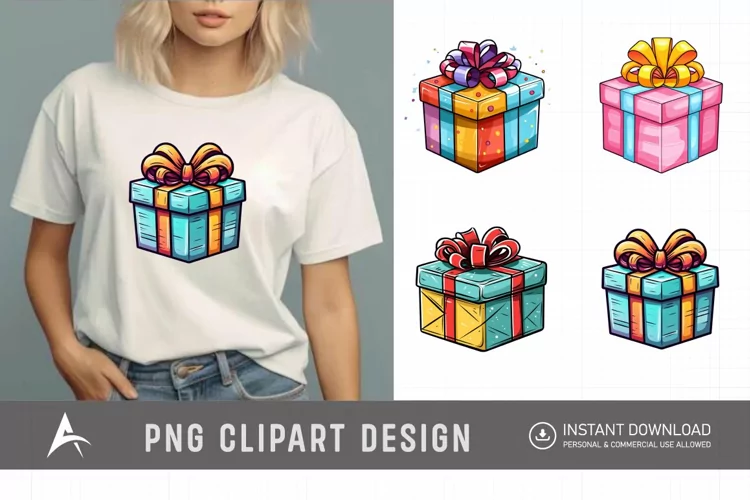 Watercolor Gift Boxes Clipart
