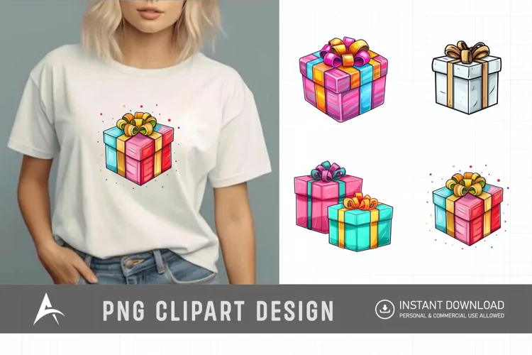 Watercolor Gift Boxes Clipart