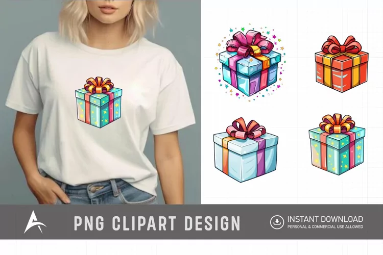Watercolor Gift Boxes Clipart