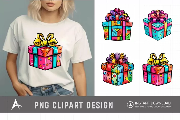 Watercolor Gift Boxes Clipart