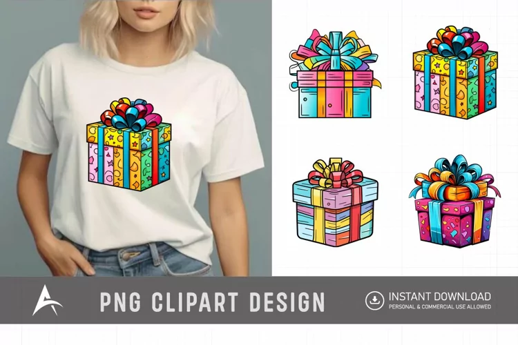 Watercolor Gift Boxes Clipart