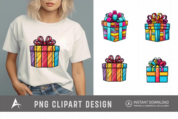 Watercolor Gift Boxes Clipart