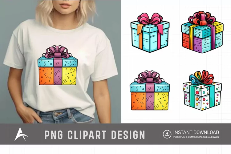 Watercolor Gift Boxes Clipart