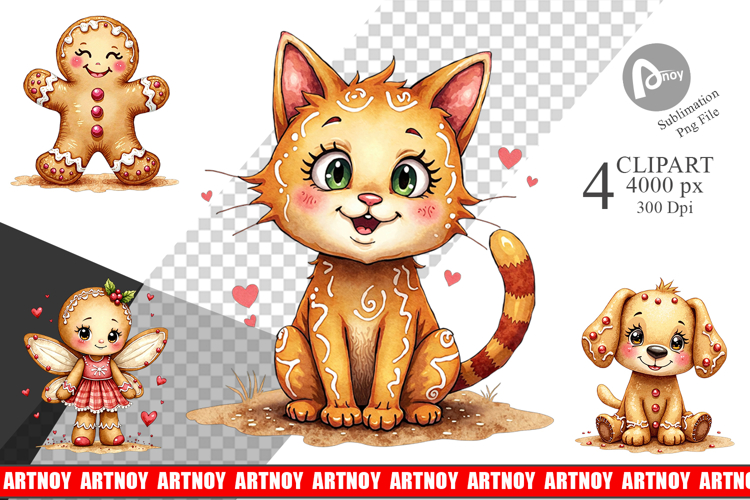 Gingerbread Friends Clipart