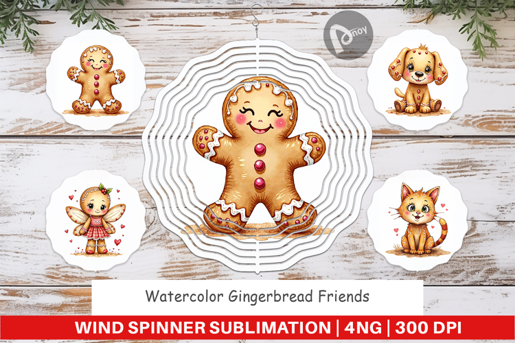 Gingerbread Friends Wind Spinner
