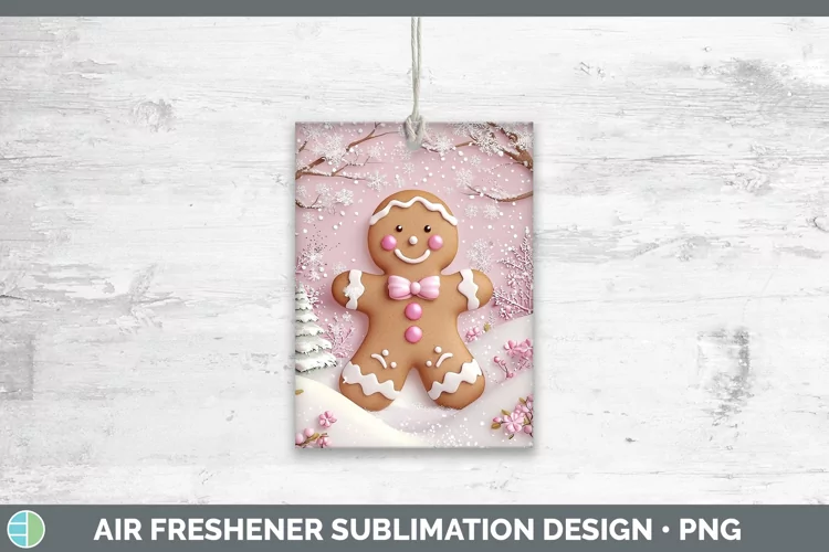 Watercolor Gingerbread Man Air Freshener Sublimation Car Fre