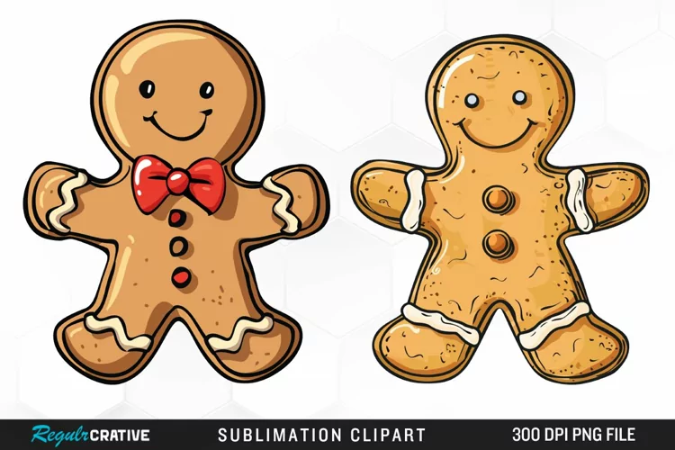 Watercolor Gingerbread Man Fun Clipart
