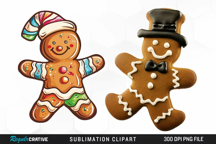 Watercolor Gingerbread Man Exquisite Clipart