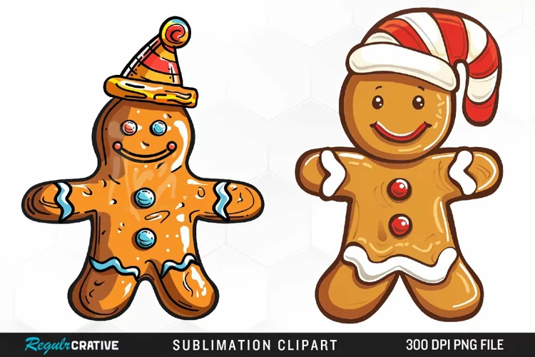 Watercolor Gingerbread Man Clipart