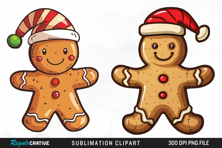 Watercolor Gingerbread Man Clipart