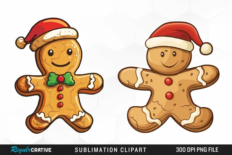Watercolor Gingerbread Man Clipart